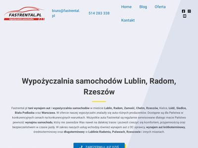 Fastrental wypożyczalnia samochodów Lublin lotnisko Rzeszów Warszawa Radom Zamość Puławy