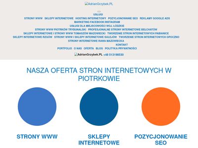 Tworzenie stron Tomaszów - adriangrzybek.pl