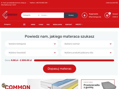 Materace kieszeniowe i piankowe - common.sklep.pl