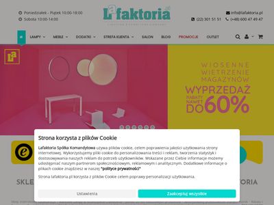 Lafaktoria.pl - sklep internetowy z oświetleniem, meblami i dodatkami
