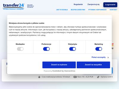 Transfer24 - Szybkie internetowe przelewy do Polski z Szkocji