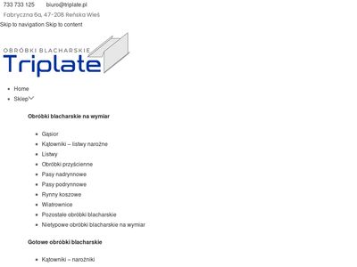 Triplate.pl - Obróbki blacharskie