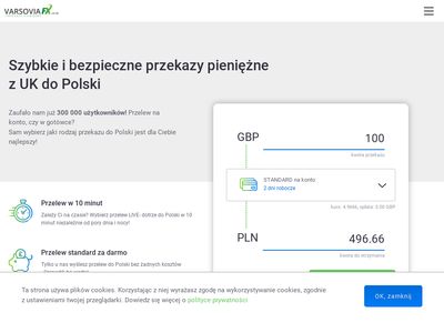 VarsoviaFX - szybkie przelewy funtów do Polski