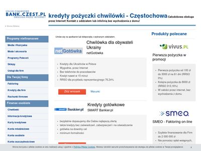 Kredyty, Faktoring Częstochowa - bank.czest.pl