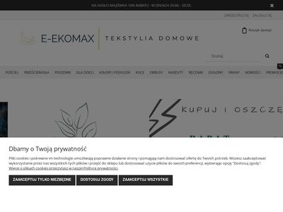 Sklep Ekomax - kupisz tutaj dobre jakościowo komplety pościeli