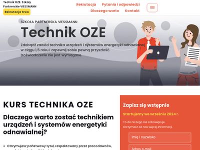 Kurs technika energetyki odnawialnej OZE - zawodoze.pl