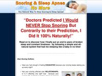 Snoring & Sleep Apnea No More - The Natural Way To Stop Snoring And Sleep Apnea