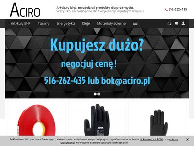 Sklep internetowy z artykułami i odzieżą BHP - aciro.pl