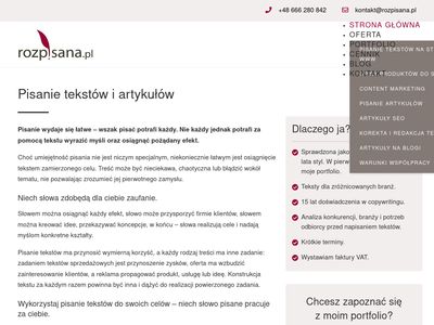 Rozpisana.pl - pisanie tekstów na strony