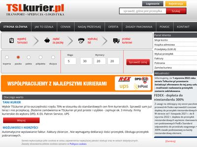 Firma kurierska - TSLkurier.pl - wysyłamy paczki, palety