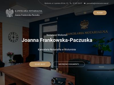 Notariusz Joanna Frankowska-Paczuska Kancelaria Notarialna Wołomin