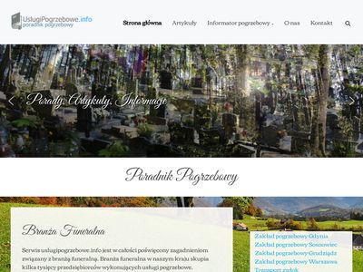 Strona o tematyce funeralnej