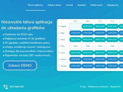 GrafikiOnline.pl - Internetowy harmonogram pracy