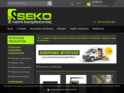 Sklep-seko.pl podsłuch GSM, fotopułapki, kontrola komputera