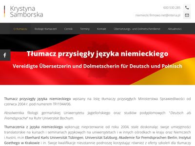 Biuro tłumacza przysięgłego języka niemieckiego Krystyna Samborska
