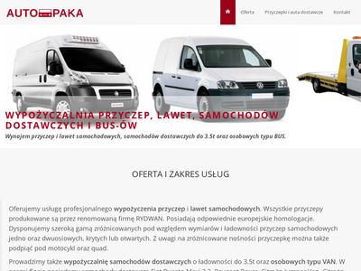Autopaka.com wypożyczalnia przyczep, aut dostawczych