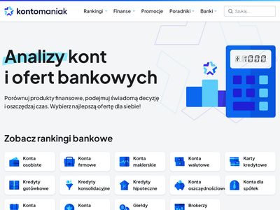 Kontomaniak.pl Ranking kont bankowych