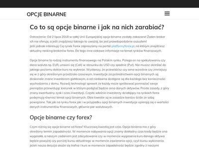 Opcje-binarne.pl - strategie, opinie