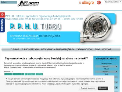 Turbo Turbosprężarki wszystkich typów