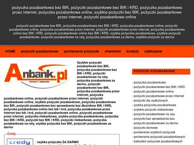 Szybkie pożyczki pozabankowe bez BIK - anbank.pl