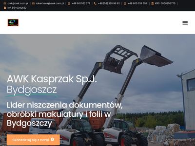 AWK Kasprzak. Niszczenie dokumentów - Olsztyn, Bydgoszcz. www.awk.com.pl