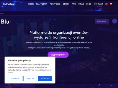 Platforma do organizacji eventów - bluplatform.io