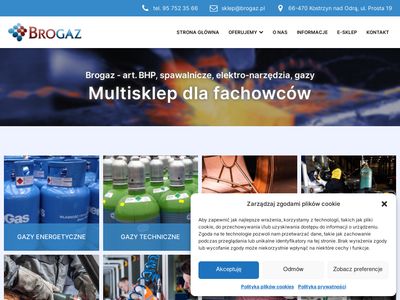 Brogaz.pl - Artykuły BHP, spawalnicze, elektronarzędzia, gazy techniczne