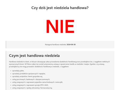 Kiedy niedziela handlowa - czyjesthandlowaniedziela.pl
