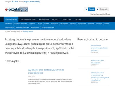 Przetargi na usługi - e-przetargi.pl