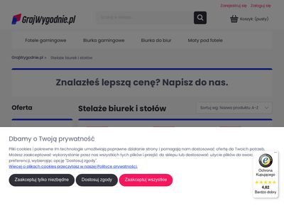 Stelaże biurek z elektryczną regulacją - grajwygodnie.pl