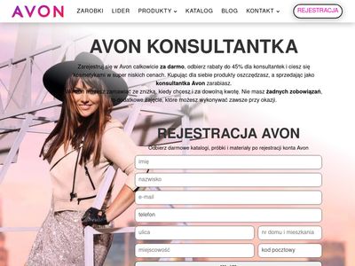 Rejestracja konta Avon na konsultantka.pl