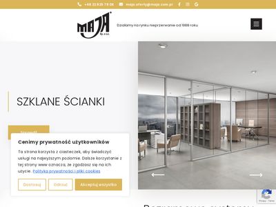 Szklane ścianki, drzwi, kabiny prysznicowe, balustrady, na wymiar - Maja.com.pl