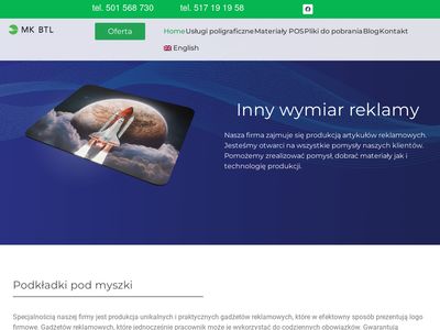 Podkładka pod mysz reklamowa - mkbtl.pl