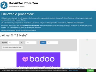 Obliczprocent.pl kalkulator procentów