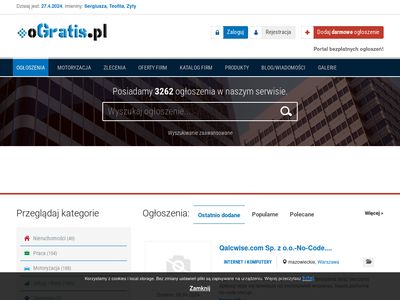 Serwis ogłoszeń - Kupię, sprzedam na Portalu oGratis.pl