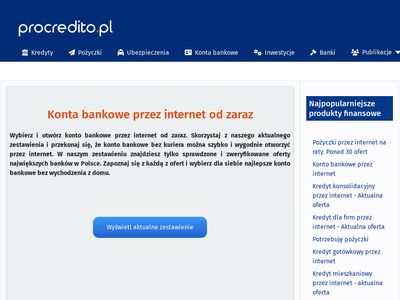 Konto w banku przez internet - Procredito.pl