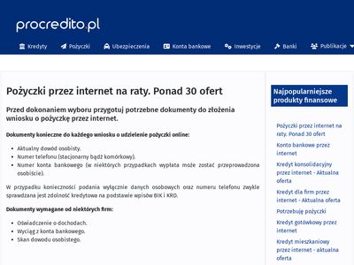 Pożyczki przez internet bez zaświadczeń - procredito.pl