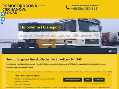 Pomoc drogowa Płońsk, Ciechanów i okolice - robex-pomocdrogowa.pl