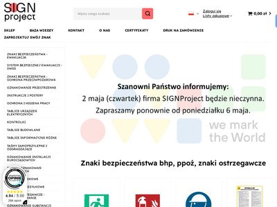Znaki bezpieczeństwa bhp, ppoż, znaki ostrzegawcze - signproject.pl