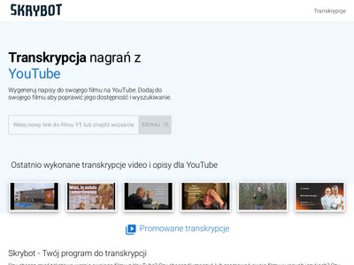 Transkrypcja youtube - skrybot.pl