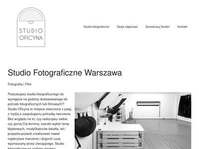 Studio fotograficzne do wynajęcia Warszawa - studiooficyna.pl