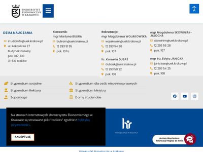 Portal rekrutacyjny Uniwersytetu Ekonomicznego w Krakowie - studiuj.uek.krakow.pl