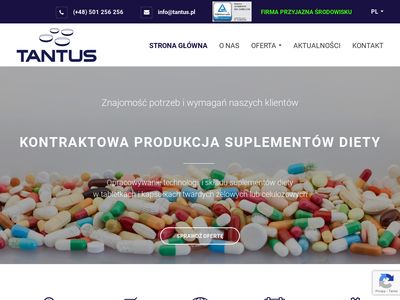 Produkcja kontraktowa suplementów diety - tantus.pl