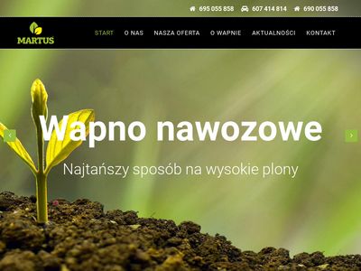 Dostawca wapna nawozowego dla rolnictwa - martus.com.pl