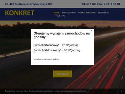Wynajem aut, pomoc drogowa Oleśnica - motokonkret.pl