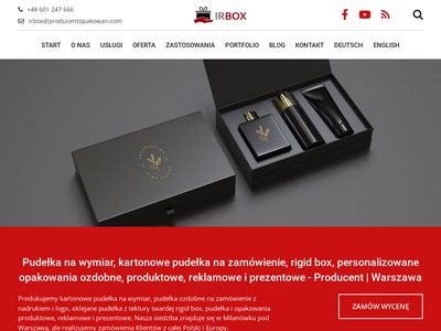 Producent opakowań ozdobnych - Warszawa | Irbox