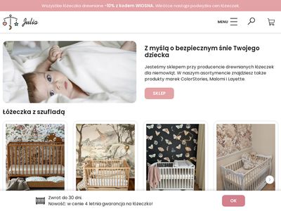 Sklep Julia.pl z łóżeczkami dla niemowląt