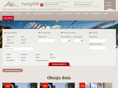 Pokoje i rezydencje do wynajęcia w Zakopanem - tatrytop.pl